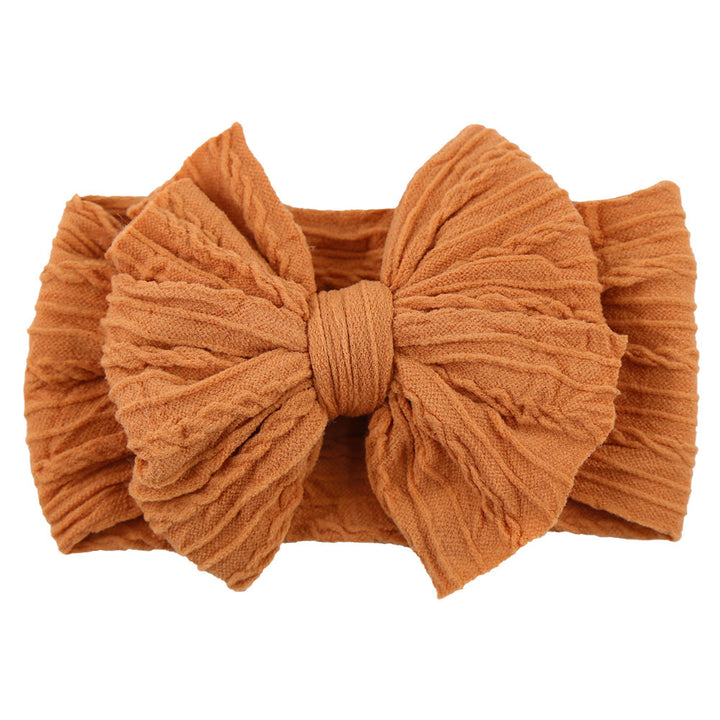 Children's Nylon Headband with Bow-Khaki-State of Style