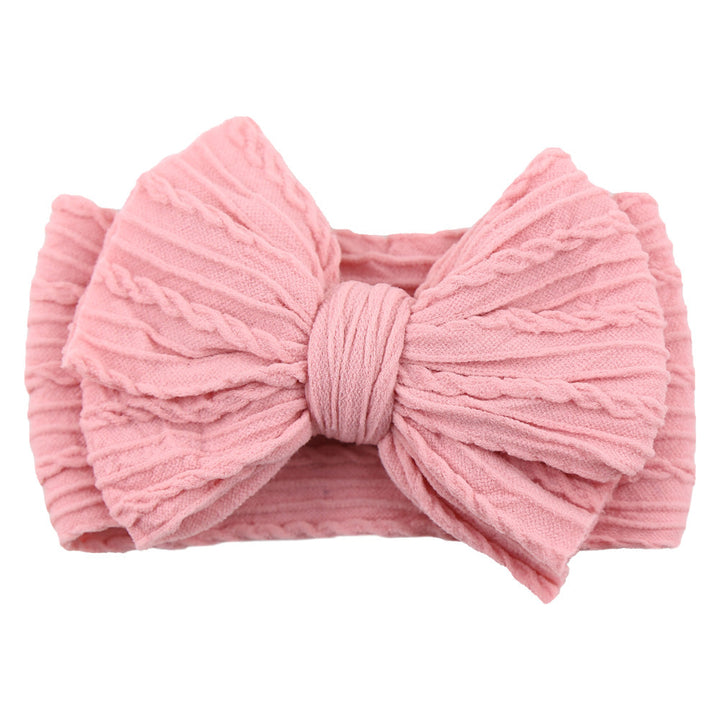 Children's Nylon Headband with Bow-Pink-2-State of Style