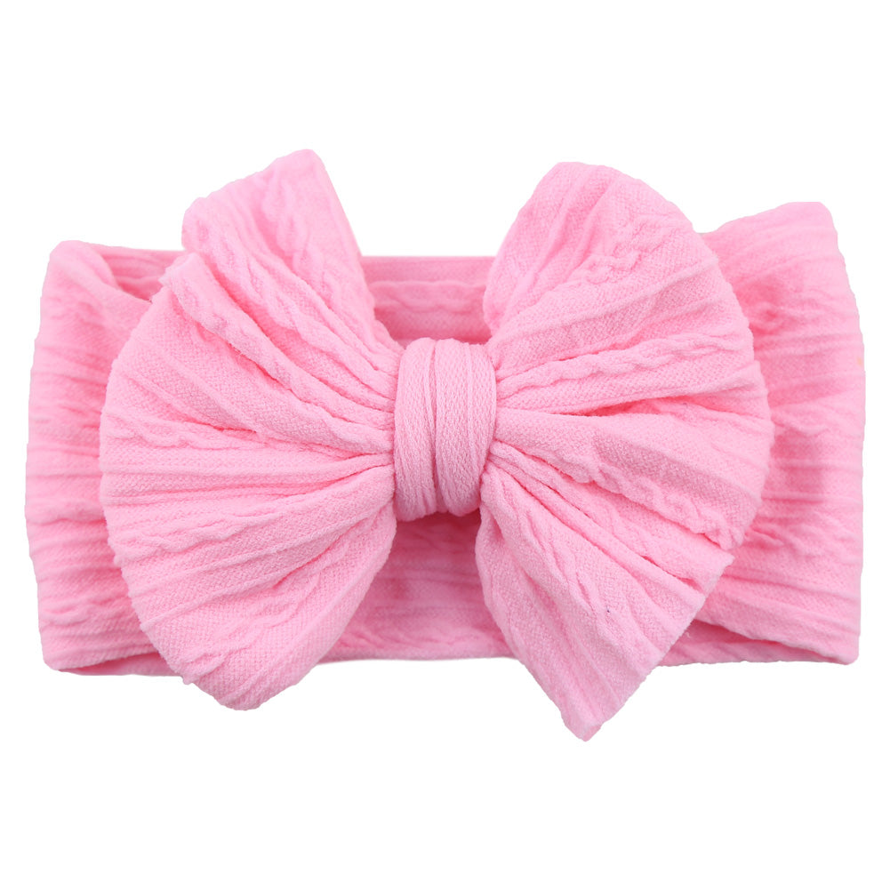 Children's Nylon Headband with Bow-Pink-State of Style