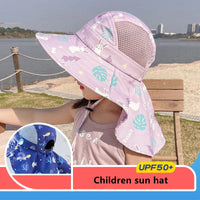 CHILDREN'S SUN HAT WITH UPF 50+ - WIDE BRIM AND ADJUSTABLE CHIN STRAP-Pink-State of Style