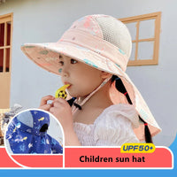 CHILDREN'S SUN HAT WITH UPF 50+ - WIDE BRIM AND ADJUSTABLE CHIN STRAP-Pink-State of Style
