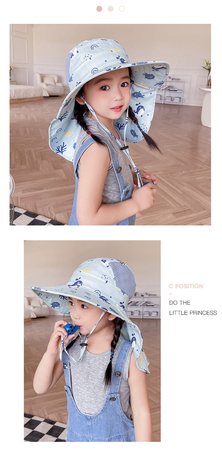CHILDREN'S SUN HAT WITH UPF 50+ - WIDE BRIM AND ADJUSTABLE CHIN STRAP-Pink-State of Style