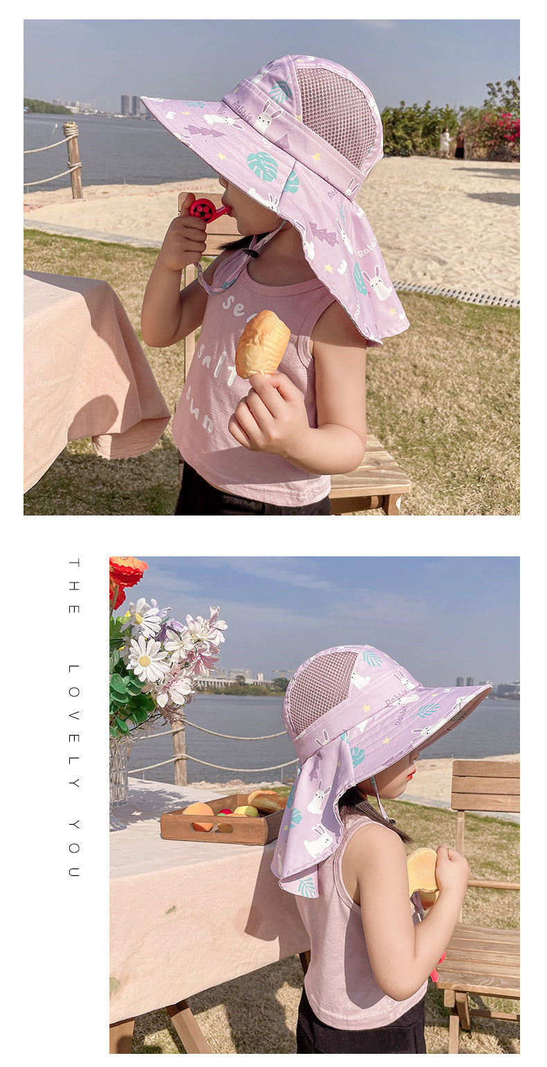 CHILDREN'S SUN HAT WITH UPF 50+ - WIDE BRIM AND ADJUSTABLE CHIN STRAP-Pink-State of Style