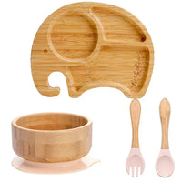 Children's Tableware Set with Suction Cup - EcoFeast-Elephant Pink-State of Style