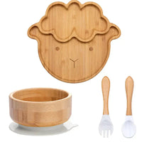 Children's Tableware Set with Suction Cup - EcoFeast-Lamb White-State of Style
