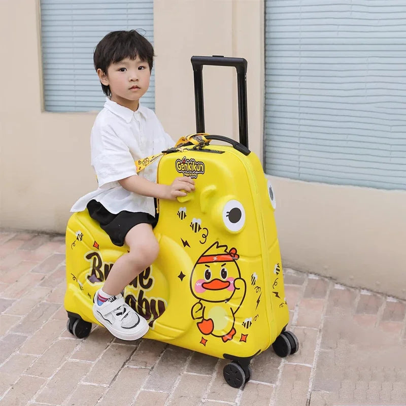 Child's seat suitcase with scooter function – Naples-Pink Duck-S (39 L)-State of Style