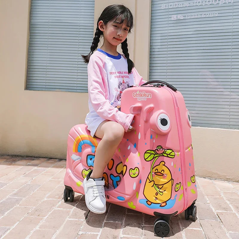 Child's seat suitcase with scooter function – Naples-Pink Duck-S (39 L)-State of Style