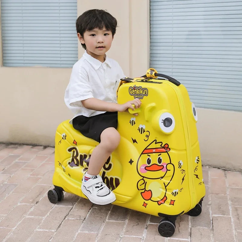 Child's seat suitcase with scooter function – Naples-Yellow duck-S (39 L)-State of Style