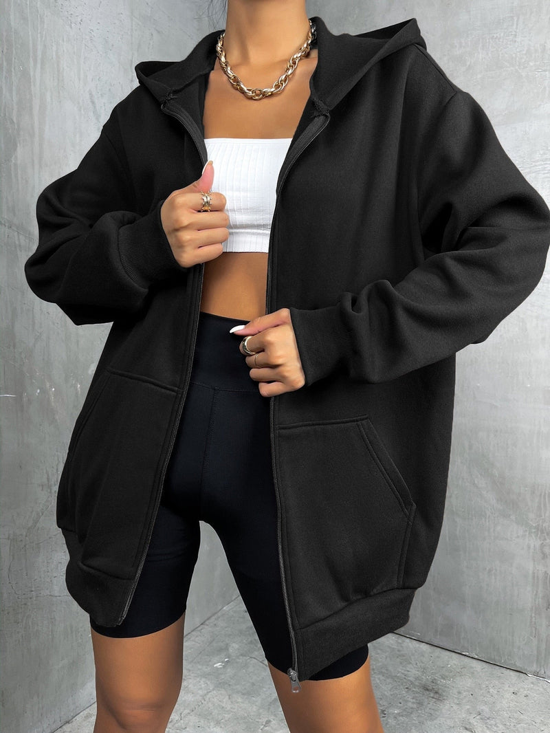 ChristinasVest I Women's zip-up hooded vest-Black-XS-State of Style