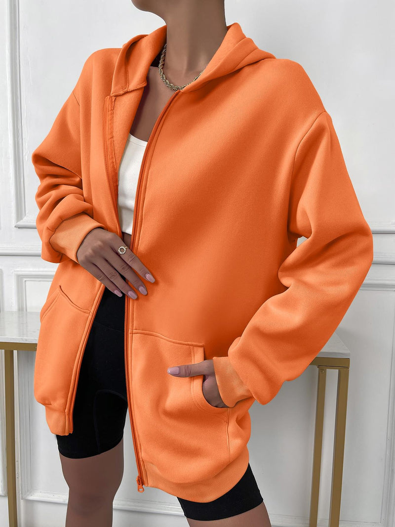 ChristinasVest I Women's zip-up hooded vest-Orange-XS-State of Style