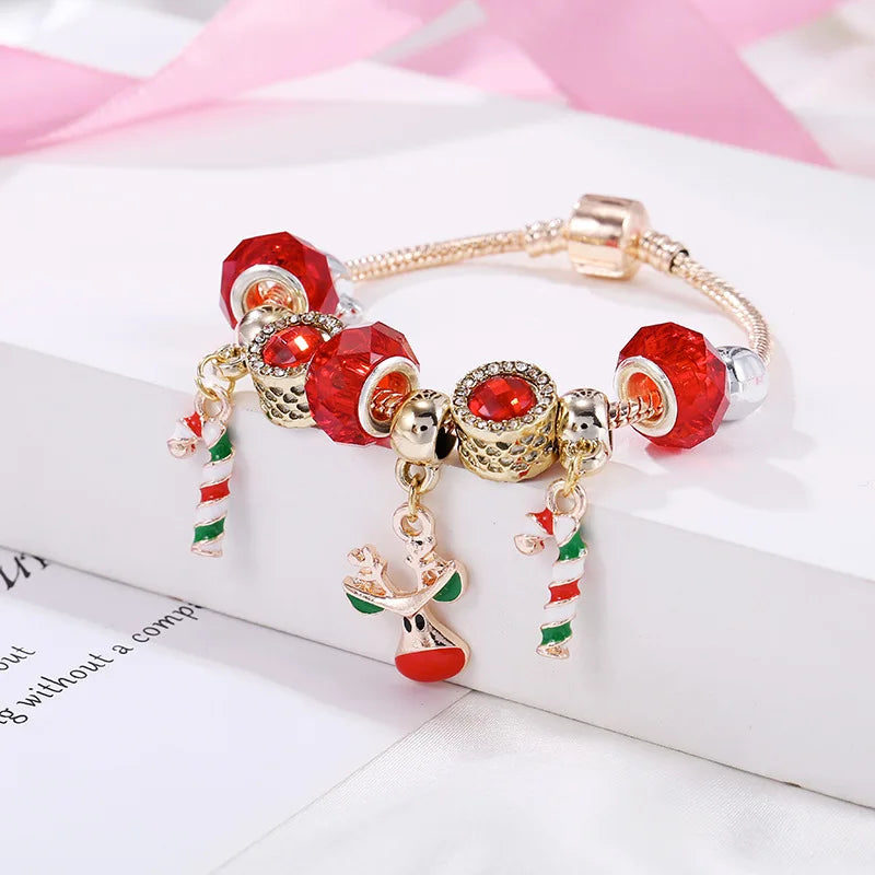 Christmas Candy Cane Charm Bracelet | Festive Jewellery Gift-REINDEER-State of Style