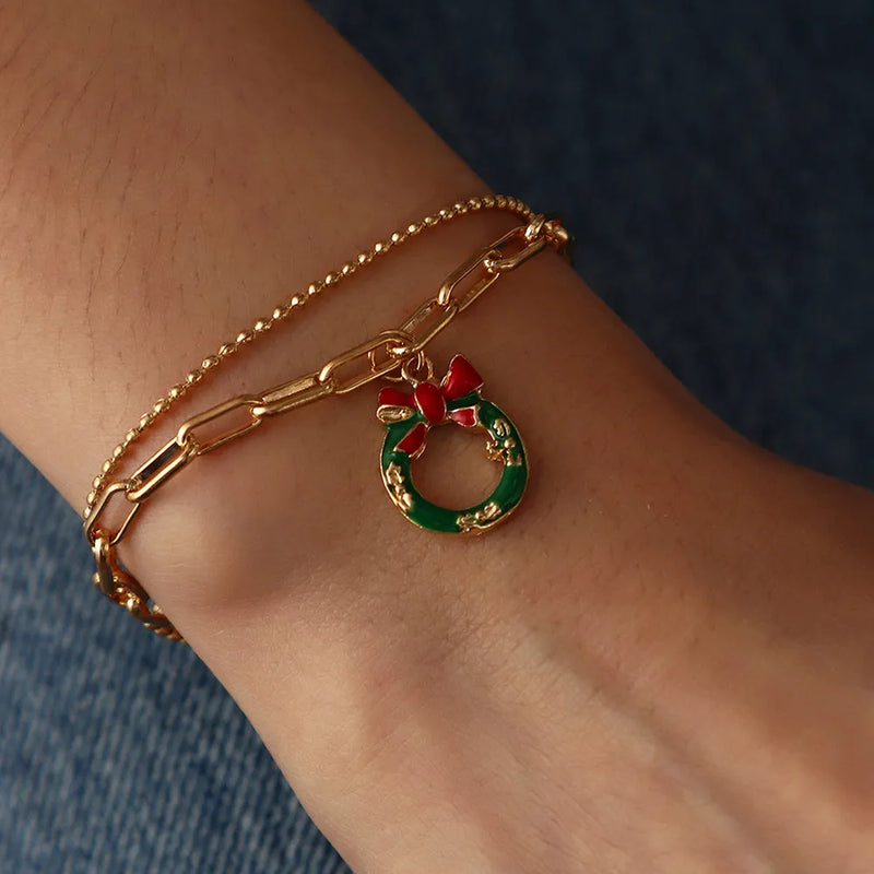 Christmas Charm Bracelet | Festive and Fun Design-CHRISTMAS WREATH-State of Style