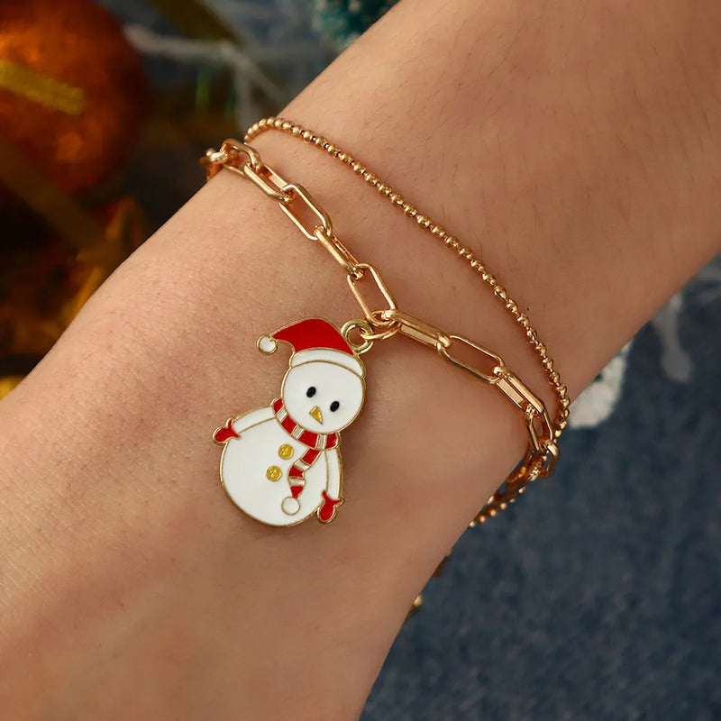 Christmas Charm Bracelet | Festive and Fun Design-SNOWMAN-State of Style