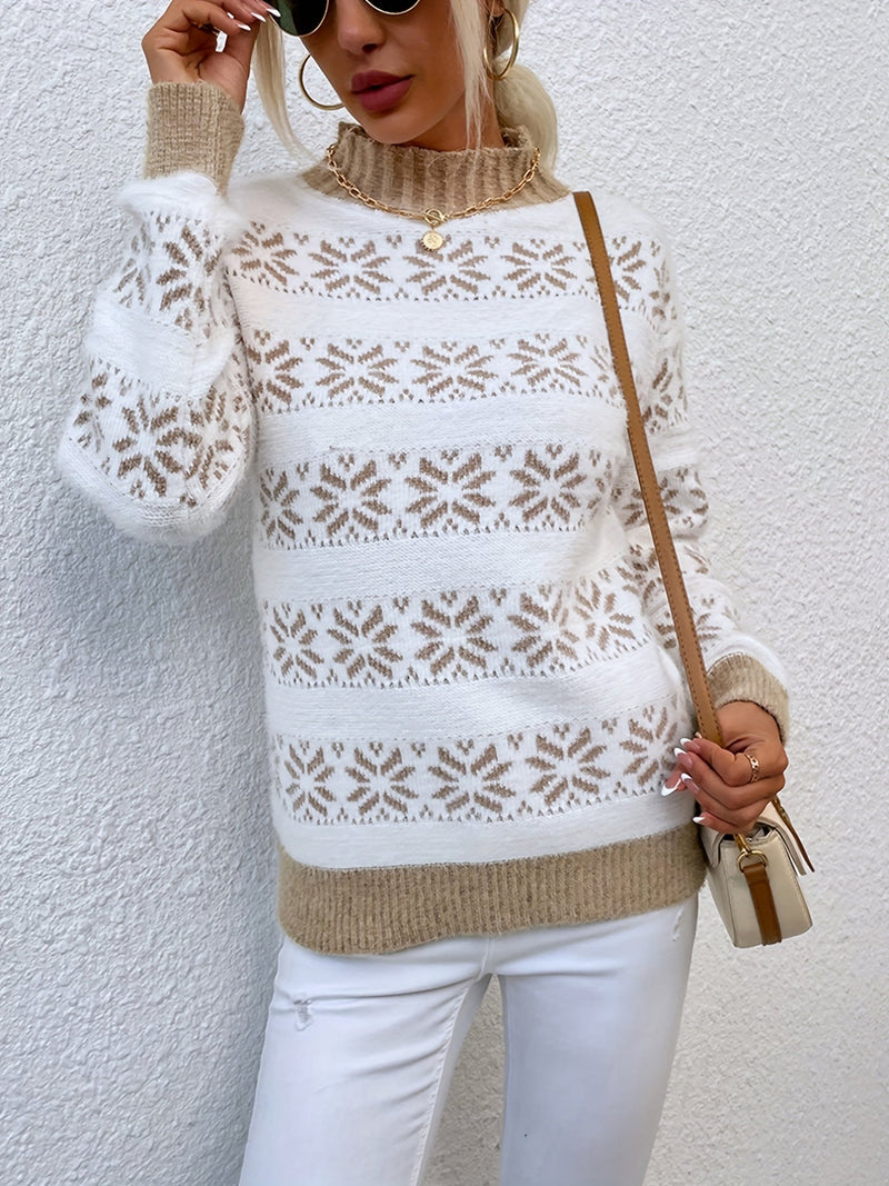 Christmas Pattern Sweater - Holly-Khaki-S-State of Style