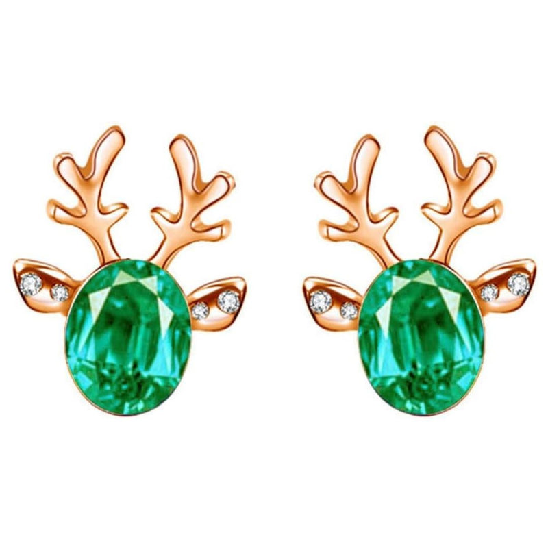 Christmas Reindeer Stud Earrings | Festive Women's Jewellery-GREENGOLD-State of Style