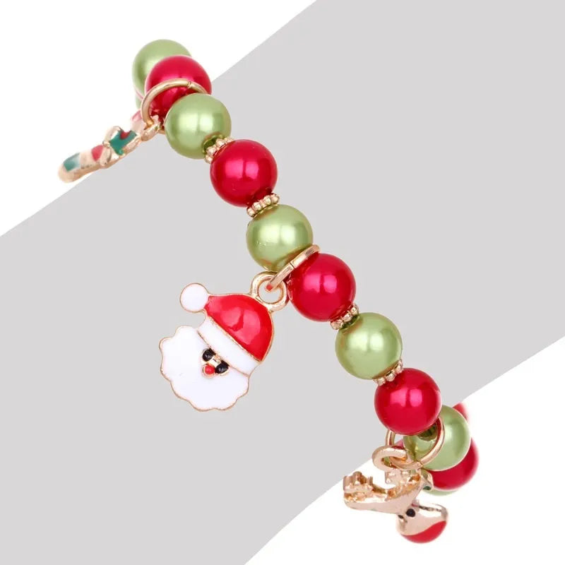 CHRISTMAS SANTA BEAD BRACELET-State of Style