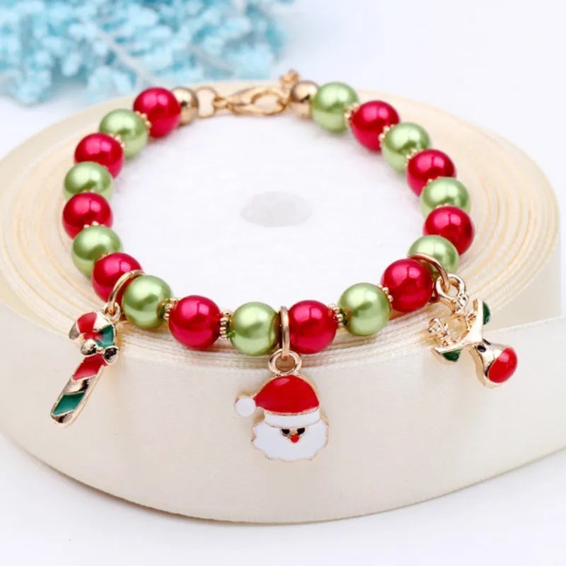 CHRISTMAS SANTA BEAD BRACELET-State of Style