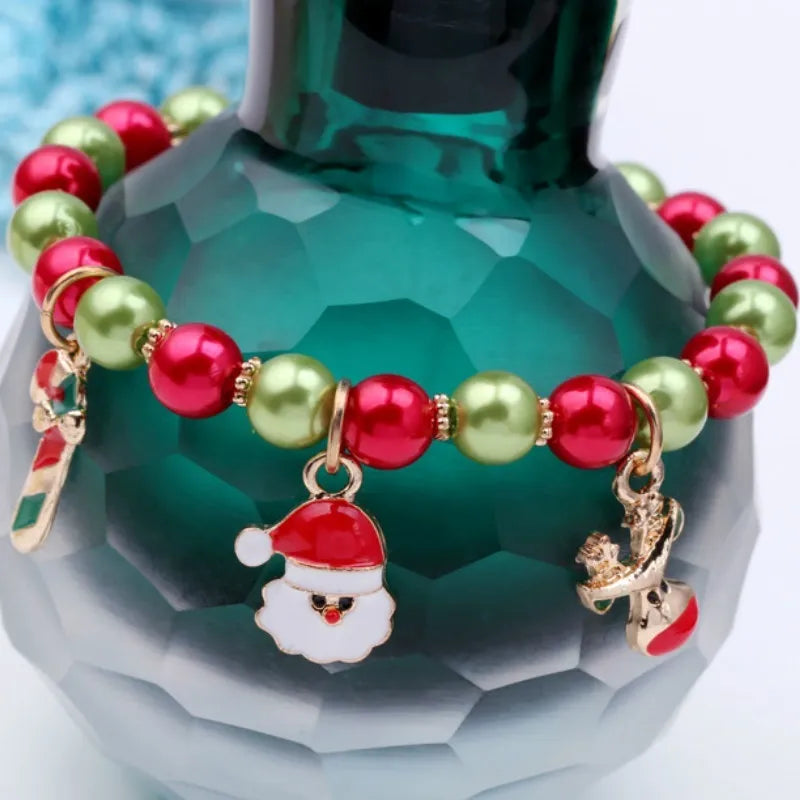 CHRISTMAS SANTA BEAD BRACELET-State of Style