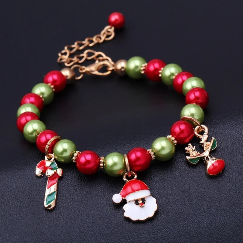 CHRISTMAS SANTA BEAD BRACELET-State of Style