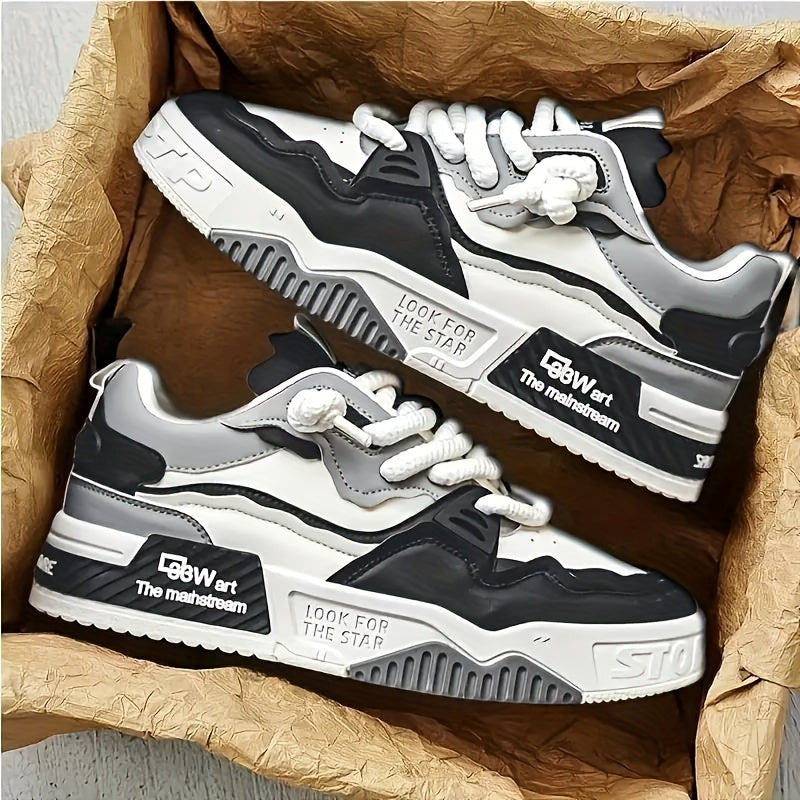 Chunky men's streetwear sneaker with tread sole & comfort padding - Cairo-Beige-5-State of Style