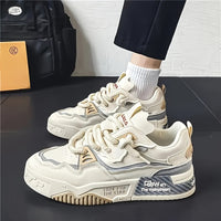 Chunky men's streetwear sneaker with tread sole & comfort padding - Cairo-Beige-5-State of Style