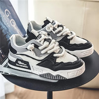 Chunky men's streetwear sneaker with tread sole & comfort padding - Cairo-Black-5-State of Style