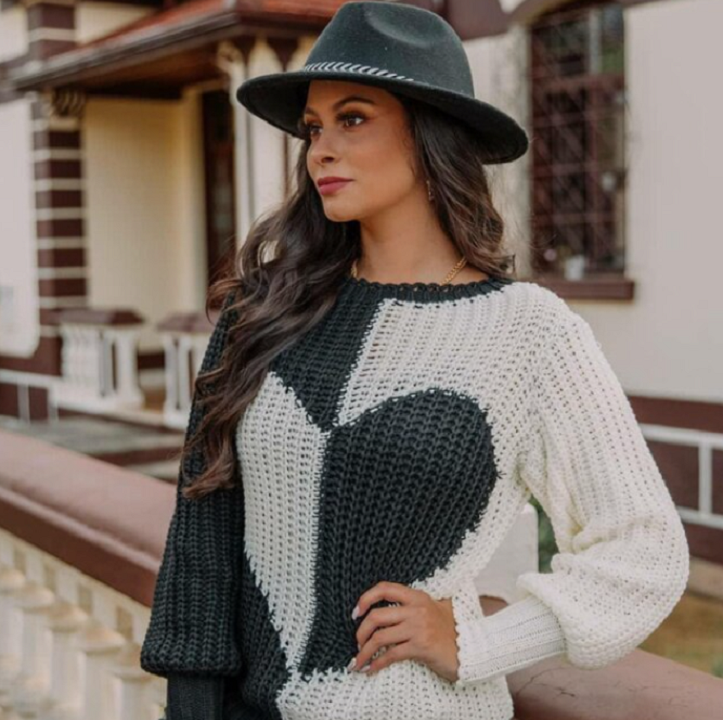 Cindys gestrickter Pullover-Schwarz-S-State of Style