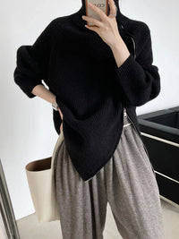 Clara Pullover Vest with Zipper-Black-One Size-State of Style