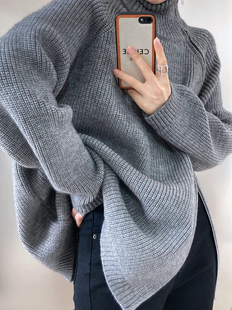 Clara Pullover Vest with Zipper-Grey-One Size-State of Style