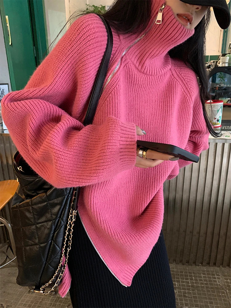 Clara Pullover Vest with Zipper-Pink-One Size-State of Style