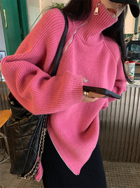 Clara Pullover Vest with Zipper-Pink-One Size-State of Style