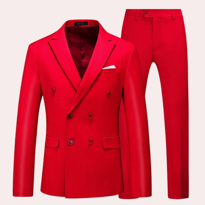 Classic 2-Piece Men’s Suit - Vincent-Red-M-State of Style