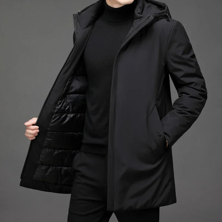 Classic Down Jacket with Hood - Victor-Dark Green-L-State of Style