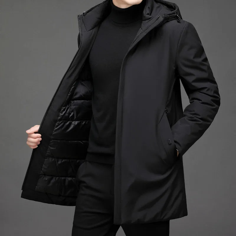 Classic Down Jacket with Hood - Victor-Dark Green-L-State of Style