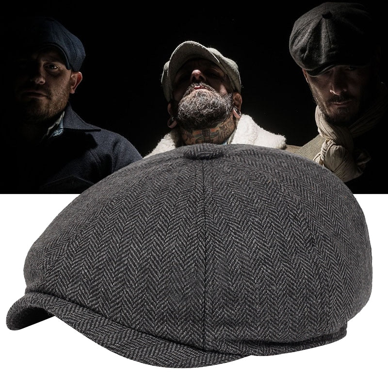 Classic flat cap in vintage style – Arthur-Dark grey-State of Style