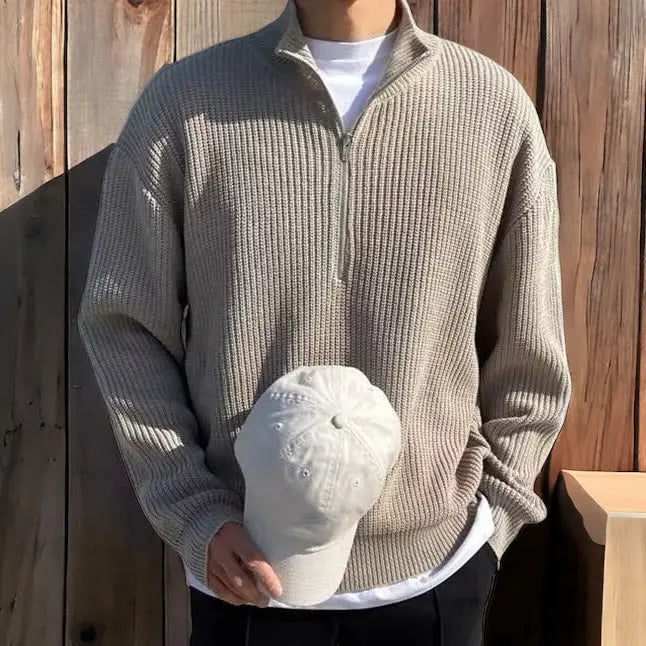 Classic Half-Zip Men’s Sweater - Arthur-Grey-XS-State of Style