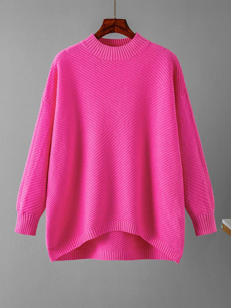 Classic Knit Jumper - Evelina-Pink-One Size-State of Style