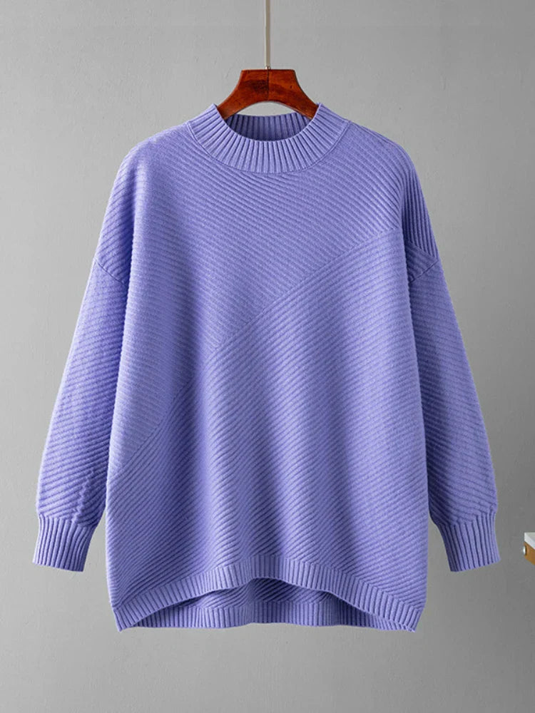 Classic Knit Jumper - Evelina-Purple-One Size-State of Style