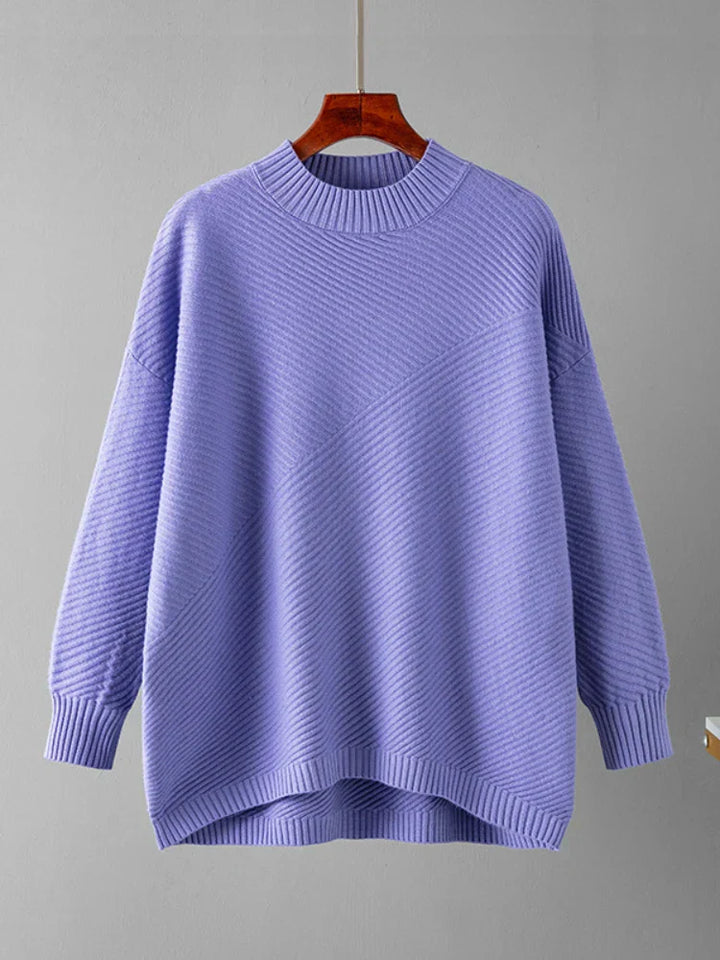 Classic Knit Jumper - Evelina-Purple-One Size-State of Style