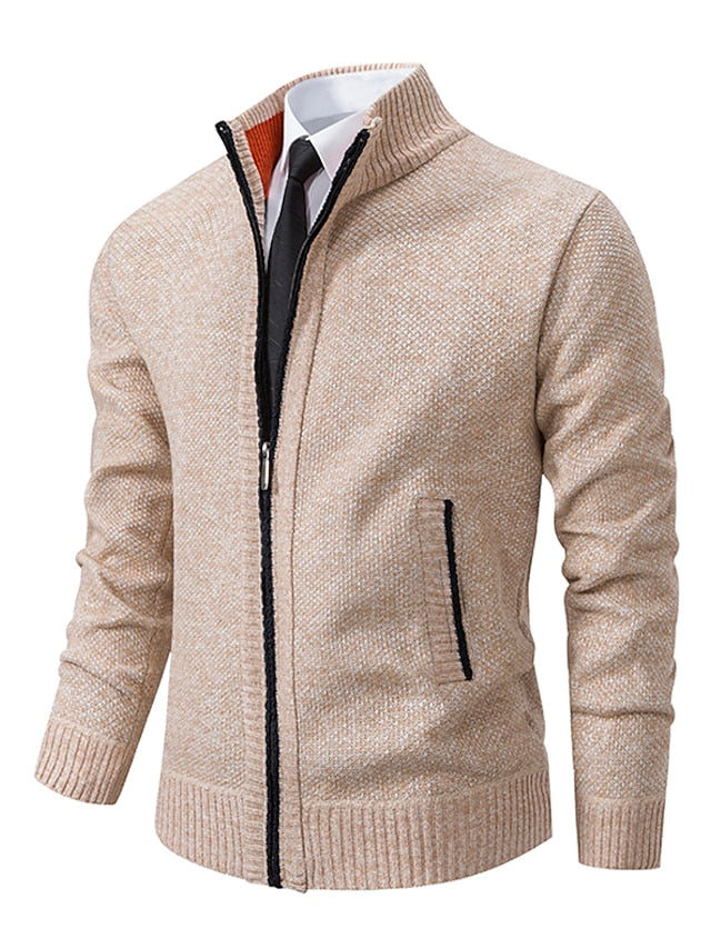 Classic Knitted Men's Jumper - Oscar-Khaki-M-State of Style