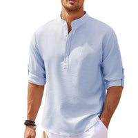 Classic men's shirt with a relaxed fit – Lennox-Blue-S-State of Style