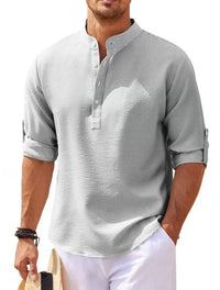 Classic men's shirt with a relaxed fit – Lennox-Light grey-S-State of Style