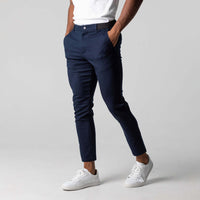 Classic men's stretch trousers with a comfortable fit - Matteo-Blue-S-State of Style