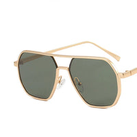 Classic men's sunglasses with metal frame & UV400 protection – Matteo-Gold green-State of Style