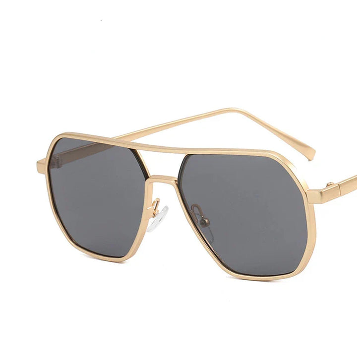 Classic men's sunglasses with metal frame & UV400 protection – Matteo-Gold grey-State of Style