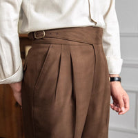 Classic Men's Trousers with Buckle - Oliver-Dark Blue-XS-State of Style