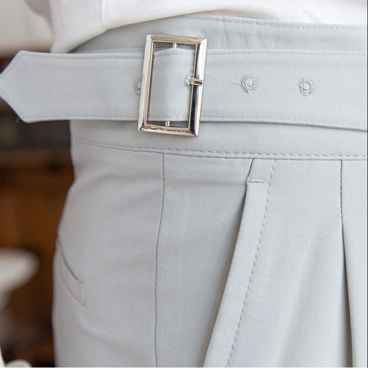 Classic Men's Trousers with Buckle - Oliver-Dark Blue-XS-State of Style