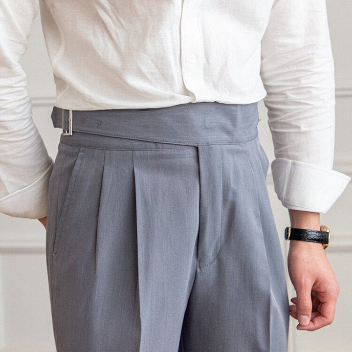 Classic Men's Trousers with Buckle - Oliver-Grey-XS-State of Style
