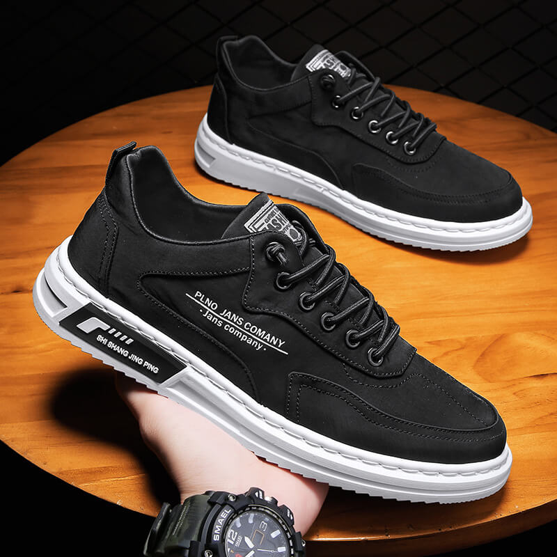 Classic Orthopaedic Men's Sneakers - Oscar-Black-6-State of Style