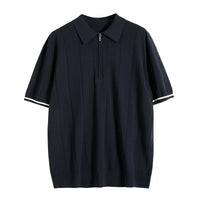 Classic Striped Polo | Textured Comfort-Black-S-State of Style